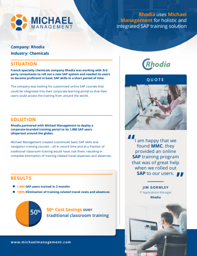 SAP training success story from Rhodia