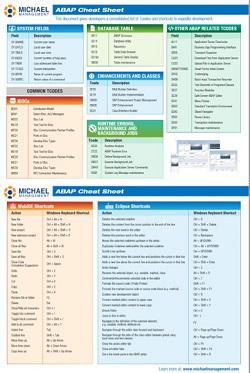 SAP ABAP Cheat Sheet